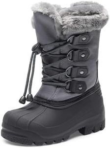 DREAM PAIRS Boys & Girls Knee High Winter Snow Boots Toddler/Little Kid/Big Kid,Size 11 Little Kid,Grey,Maple