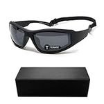 TERAISE Motorcycle Riding Glasses Safety Ski Goggles Adjustable Sunglasses(Black)