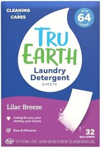 Tru Earth Eco-Strips Laundry Detergent - 32 Loads, No Plastic Packaging, Ultra-Concentrated, Pre-Measured Strips for Easy Storage. Machine & Hand Washing, Lilac Breeze
