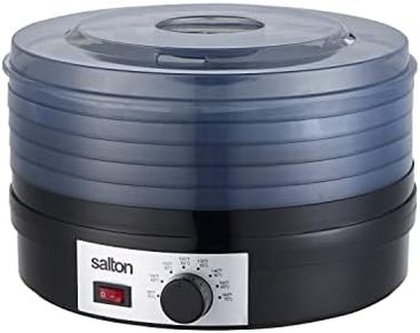 Salton Electric Food Dehydrator for Fruit and Jerky With Adjustable Temperature Control, Black