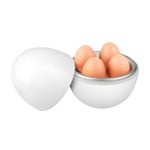 Microwave Egg Boiler for 4 Eggs Poachers Boiled Egg Cooker Microwave only 8 Minutes for Hard Soft Boiled Egg Cooker Steamer Rapid Egg Cooking Appliances, Dishwasher Safe, White