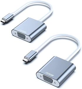 BENFEI 2 Pack USB C to VGA Adapter, Thunderbolt 3/4 to VGA Adapter Compatible with iPhone 15 Pro/Max, MacBook Pro/Air 2023, iPad Pro, iMac, S23, XPS 17, Surface Book 3 and More [Aluminium Shell,Grey]