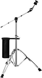 keerpusi Cymbal Stand with Drum Sticks Holder, Adjust high Boom and Straight Combo,Double Braced Legs with Rubber Feet Ride and Crash cymbal stands