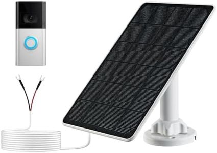 Solar Panel Charger Compatible with Ring Video Doorbell 3/3+/4, Battery Video Doorbell Plus, 9.8ft Waterproof Charging Cable, 360°Adjustable Mount,5W 5V, 7.5 * 6.4"