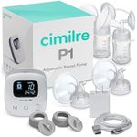 P1 Portable Breast Pump Kit by Cimilre, Small Breast Pump w/Rechargeable Battery for Moms On-The-Go, BPA, BPS & Phthalate Free, Double Electric Breast Pump