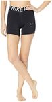 Nike Women's Pro 5" Training Short (Black/White, Large)