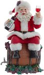 Kurt Adler 10.5-Inch Fabriché Santa Sitting on Wine Barrel