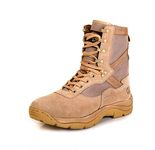 LE FORE Men's Tactical Series Leather Desert Military Boots (K2485 Beige)