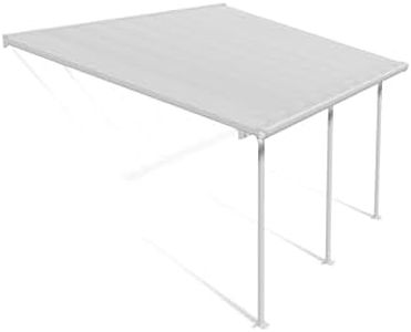 Canopia by Palram Terrassenüberdachung Alu Feria 3x5.46 Polycarbonat Hohlkammerplatten Pergola 546 x 300 cm Weiss zur Überdachung ihrer Terrasse