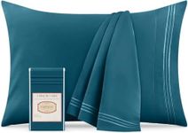 Mellanni Pillow Cases - 2 PC Iconic Collection Pillowcases - Luxury, Extra Soft, Cooling Pillow Covers - Envelope Closure (King 20" x 40", Teal)