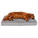 Furhaven XL Orthopedic Dog Bed Ultra Plush Faux Fur & Suede Mattress w/Removable Washable Cover - Gray, Jumbo (X-Large)