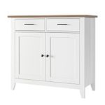 HOCSOK Sideboard, Kitchen Storage Cabinet with 2 Drawers and 2 Doors, Cupboard for Kitchen, Living Room, Dining Room, Hallway, 91x40x82cm