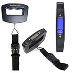 Handheld Portable Digital Luggage Scale with Grip - Travel Portable Electronic Weighing Suitcase and Bag Electronic Travel Scale - 110Lb/50kg - Black