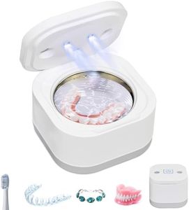 ANIREPUR Pulitori Ultrasuoni, Lampada UV Pulitore Ultrasuoni per Apparecchio Denti, Bite, Protesi dentali, Orologi, Anelli, Collane