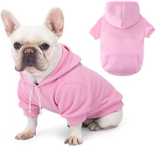 BAOBICUTE Dog Basic Hoodie Soft Dog Clothes Cold Weather Sweaters for Medium Large Dogs Cozy Fabric Warm Sweatshirt with Leash Hole for Boys (Pink, Medium (10-20 lbs))