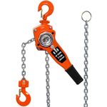 Manual Lever Chain Hoist 3/4 Ton 1650 Lbs10 Feet - Reliable Brake System,Possess Featuring Chain Come Along and Safety Measures for Chain Fall - Perfect for Depot Industrial Lifting