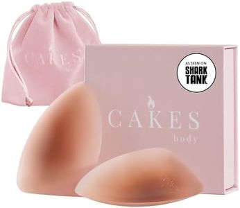 CAKES Body® grippy (Non-Adhesive) Triangle Nipple Covers for Women - Silicone Nipple Covers with Travel Pouch - Triangle Design for Deep V-Necks, Swimwear, and Sports Bras - Caramel, Plus Size (DDD+)