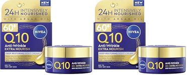 NIVEA Q10 Anti-Wrinkle 60+ Extra Nourishing Night Cream (50ml), Deeply Restoring Anti Wrinkle Face Cream for Intense Hydration, Boosts Collagen and Firms Skin, Dry to Very Dry Skin (Pack of 2)