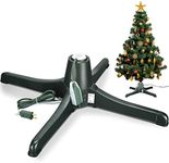 Hortsun Christmas Tree Stand 360 Degree Rotating Adjustable Tree Stand Replacement Electric Revolving Xmas Tree Base for up to 7.5ft Artificial Holiday Trees, Green