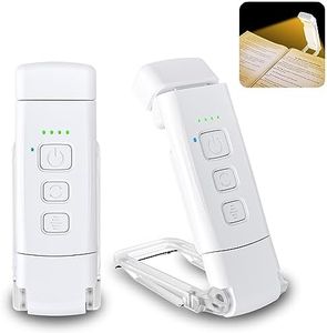 Alyvisun Luz de Lectura, 3 Modos de Color y 5 Niveles de Brillo Regulables, [Función de Temporizador y Recargable por USB] Lámpara de Lectura, Batería de 80 Horas de Duración (Blanca)
