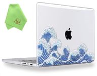 UESWILL Compatible with 2021-2023 MacBook Pro 14 inch Case Cover with M1 M2 M3 Pro/Max chip, Model A2442 A2779 A2918 A2992, Creative Design Pattern Hard Shell Case + Microfiber Cloth, Ocean Waves