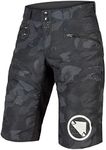 Endura Mens SingleTrack Baggy Mountain Cycling Shorts - ClickFast Liner Compatible, Black Camo, Medium