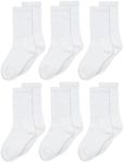 Jefferies Socks Big Boys' Seamless Toe Athletic Crew Socks, 6-pack White, 8-9 1/2(Medium)(Shoe Size 12-6)