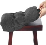 BUYUE Seat Cushion for Saddle Stool, Luxury Triangle Fashion Jacquard with Anti-Skid Silicone Bar Stool Cushion Padded (Dark Grey, Rectangular,1 Count)