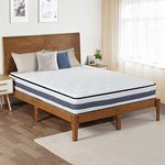 Olee Sleep Spring Mattress, Memory Foam, White, Blue, Queen