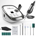 JCMASTER Nail Drill 35000RPM, Electric E File with Touch Control with Foot Pedal & 6 Bits, Safe Nail File Sander for Acrylic Nails Gel Nails, Professional Manicure Pedicure Set for Nail Care Nail Art