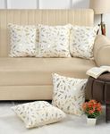 Shri Anand Creations Home Velvet Fur Decorative Cushion Covers Set 16X16 inches for Sofa, Chair, Bed, Diwan, Couch. (White Set of 5)