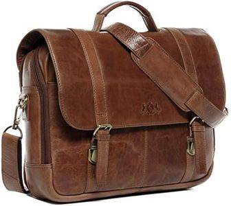 SID & VAIN Borsa per insegnante tracolla porta pc vera pelle SPECTOR grande XL I Messenger porta-documenti Ufficio Lavoro Business uomo 15 pollici I cartella laptop computer portatile marrone