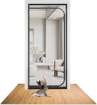 SHRRL Reinforced Cat Door screen Fits Door Size 80cm x 200cm, Heavy Duty Pets Proof Screen Door with Zipper, Prevent Dogs Cats Running out from Home, Black