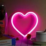 EXF Pink Heart Neon Sign, Battery O