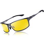 Bircenpro Night Vision Glasses for Driving: HD Al-Mg Frame Night Driving Glasses for Men