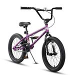 cubsala Freestyle BMX Bike, 20 Inch Kids Bicycle for 6 7 8 9 10 11 12 13 14 Years Old Kids and Beginner Level Rider, Purple with Black Tires