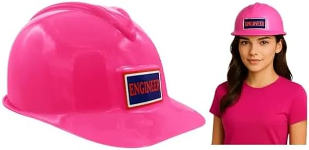 Nicky Bigs Novelties Adult Womens Plastic Novelty Construction Helmet Pink Engineer Hard Hat Road Worker Costume Theme Prop