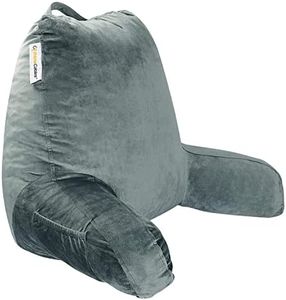 PrimeCables Reading Pillow Comfort Memory Foam, Fabric Handle, 18x15inch Soft Sitting Support Lumbar Bed Back Rest Cushion, Dark Green