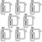 ZEONHAK 8 PCS Truck Topper Clamps, Heavy Duty Truck Cap Mounting Clamp for Truck Bed Rack and Truck Canopy Bracket, Silver