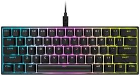 Corsair K65 RGB Mini 60% Mechanical Gaming Keyboard -Customizable Per-Key RGB Backlighting -Cherry MX Speed Mechanical Keyswitches -Detachable USB Type-C Cable -AXON Hyper-Processing Technology