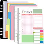 Rancco A5 Refill Paper, Colorful 6-Rings Binder Papers Refill, Filofax Notebook Inserts Refills Loose-Leaf Binder Paper for Planner Journal Dairy,90 Pages,Double-Sided Writing,8.3x5.5", Daily Planner