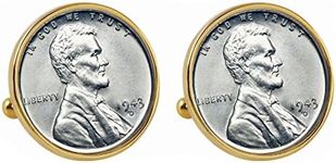 1943 Lincoln Steel Penny Bezel Coin Cuff Links | United States Coins | Men's Cufflinks | Minted Only One Year