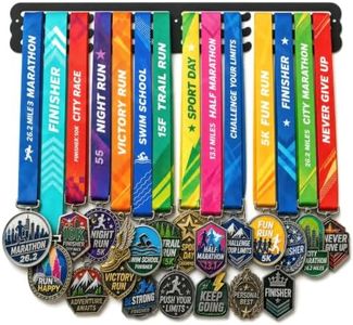 Medal Hanger Display – Sturdy Heavy Duty Black Metal Holder Easy to Install,Sports Race Award Medals Organizer Hold Up 70 Medal Plaques for Runner Gymnastics Soccer Athletes Kid Adult Gift Room Decor