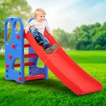 Baybee Foldable Baby Garden Sliders for Kids - Plastic Super Senior Slide for Kids/Baby Indoor Outdoor Games | Baby Sliders for Kids Toys | Garden Slide for Kids 1-5 Years Boy Girl - Multicolor