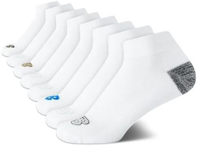 New Balance Boys' Quarter Socks - 8 Pack Performance Cushion Comfort Socks - Athletic Quarter Socks for Boys (4-12), Size Medium, Pure White