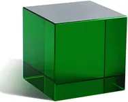QFkris 2.2inch Crystal Glass Cube Prism Paperweight,Optic Prism Cube Figurine Collectibles for Office or Home Decor,Cool Science Gadgets,Birthday Gift for Kids (Green)