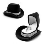 muchly Creative Cowboy Hat Jewelry Box, Velvet Ring Box, Western Cowboy Hat Jewelry Box, Vintage ring box for wedding ceremony, Engagement(Black)