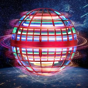 Lematrix Flying Orb Ball Toys Soaring Hover Pro Boomerang Spinner Hand Controlled Mini Drone Globe Shape Spinning, Safe for Adults Kids Indoor Outdoor by (Red)