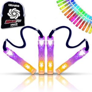 UltraPoi HelixPoi Set – LED Visual Poi with 70+ Color Modes – Spinning Light LED Poi w/LED Glowstick Handles, Soft Cases & Adjustable Leashes – Ideal Flow Arts for Music Festivals, Parties, & Raves