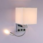 LED Wall Lamp Indoor, Bedside Reading Rocker Wall Light,2 Toggle Switches,Tendlife Bedroom Wall Lamp, Candle Holder Living Room Corridor Wall Lamp 3W and E27 Lamp Holder